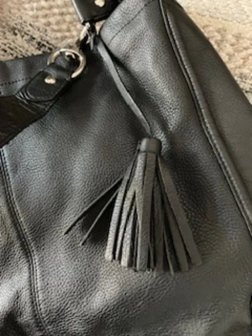 Coach Avery Black Leather Hobo Bag Large